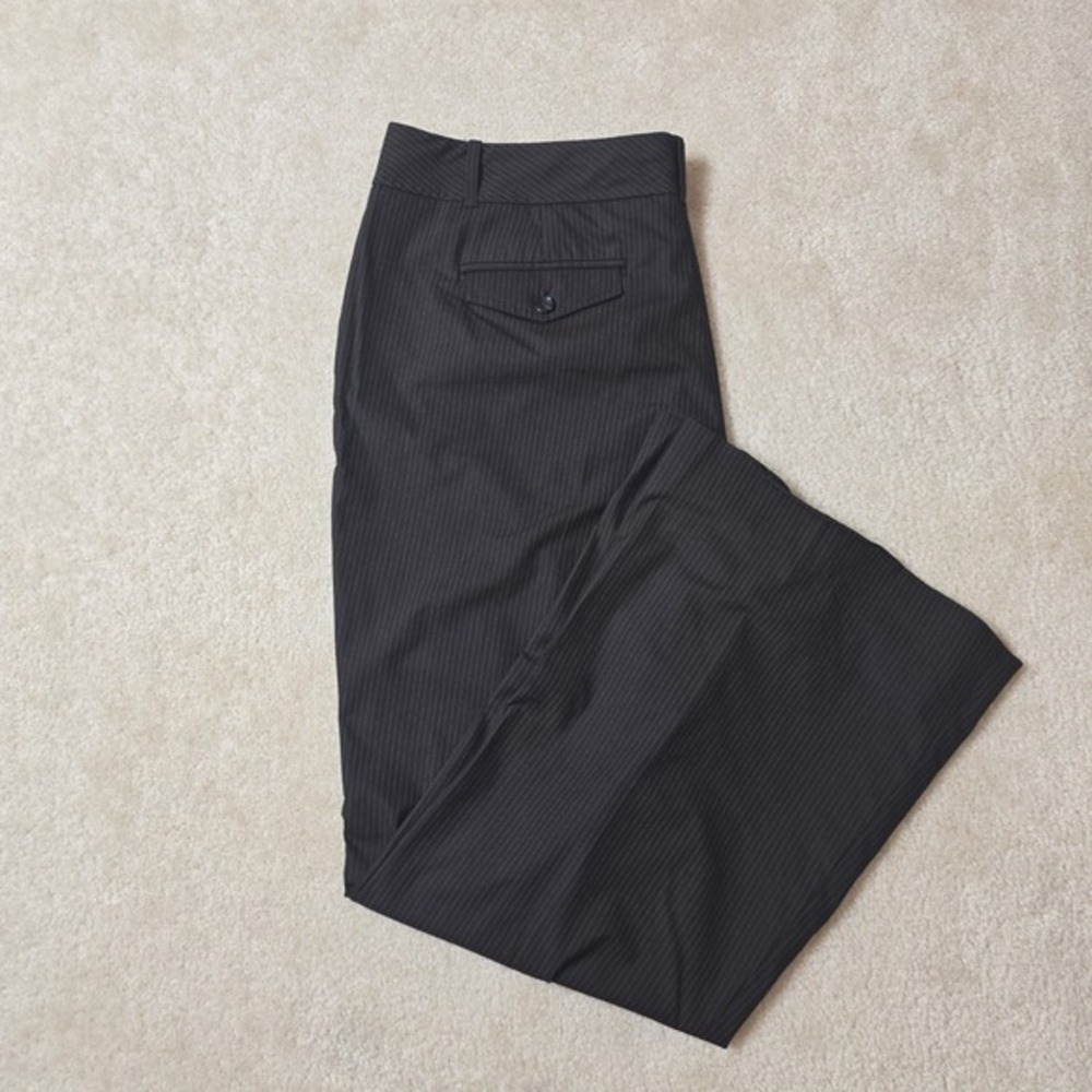 The‎ Limited Cassidy Fit Chocolate Brown Pinstripe Flare Trousers Pants Size 14